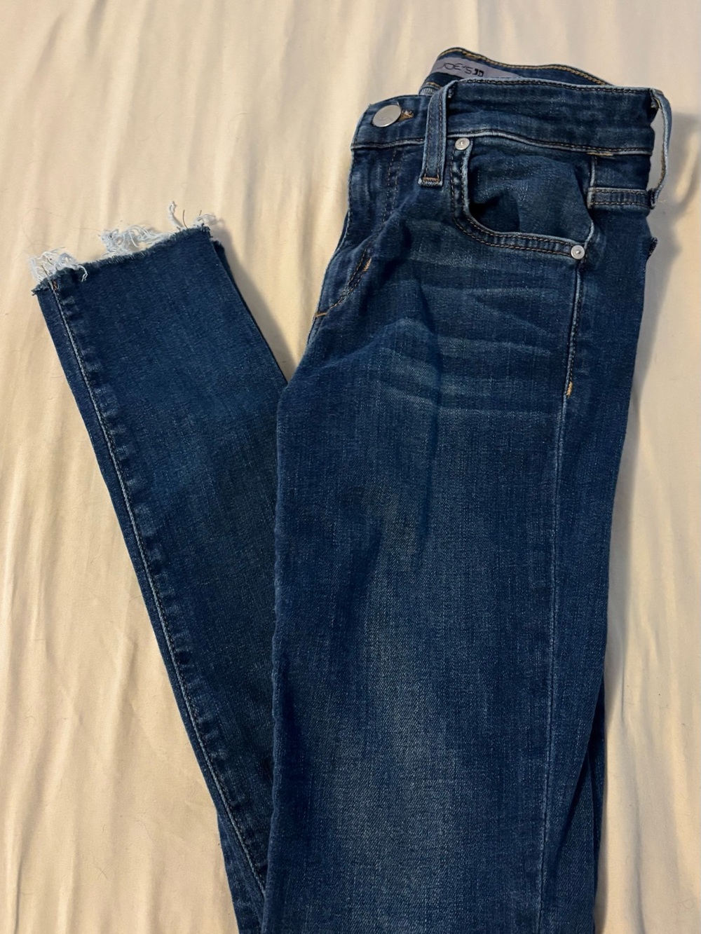 Joe's Jeans Dark Indigo Skinny with Frayed Hem